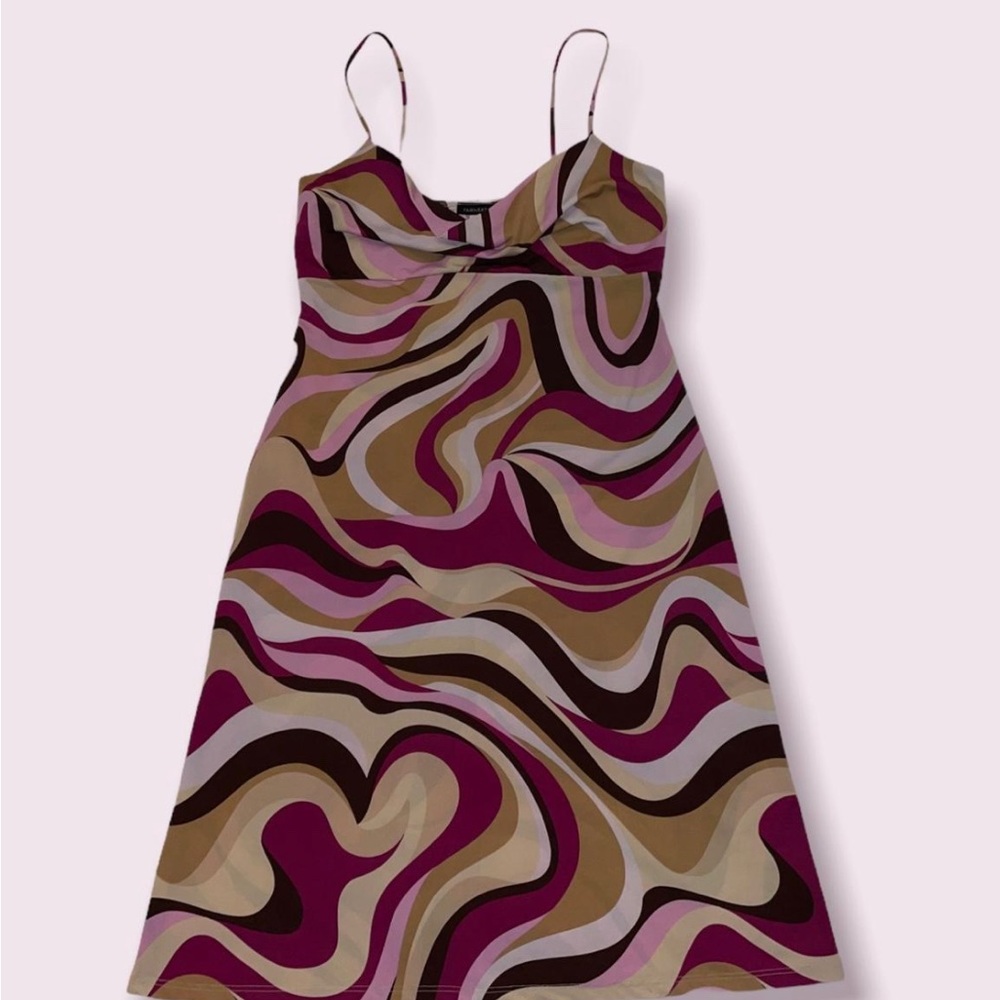 Funky Y2K midi cowl neck dress